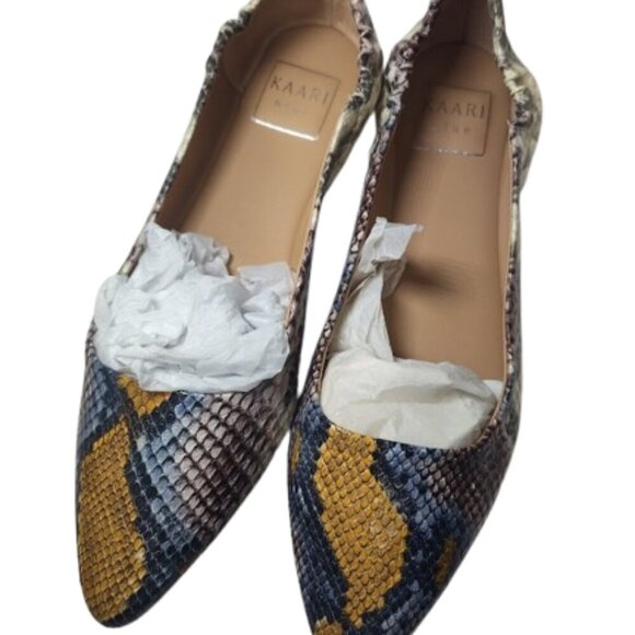 Kaari Blue - Jessica - Snakeskin Women's 6.5 Medium Flat Shoe Multi 3100012 - Picture 3 of 11